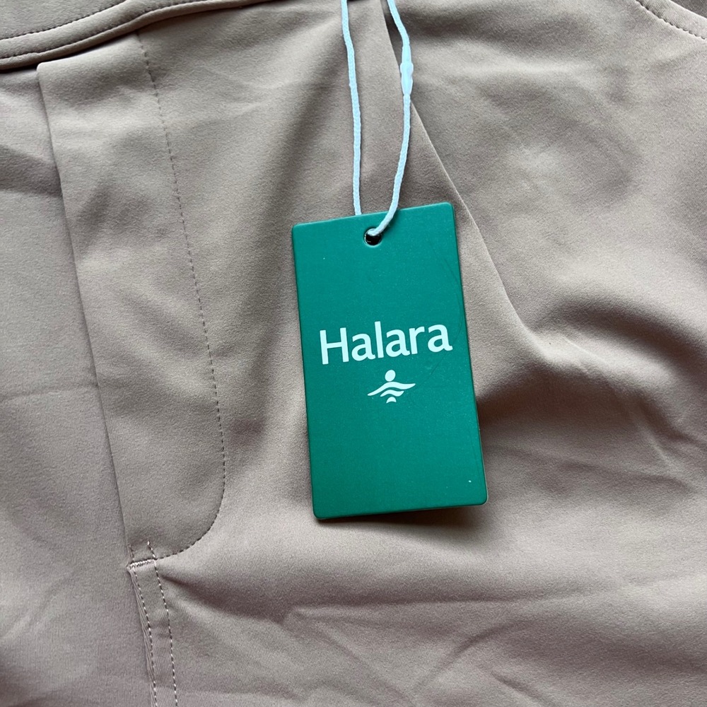 Halara Women Mauve Taupe High Waisted Wide Leg Trousers Pockets Size Large NWT - Picture 8 of 13